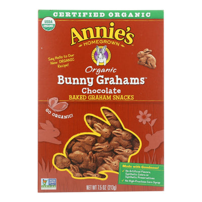 Annie's Homegrown Bunny Grahams Chocolate - Case Of 12 - 7.5 Oz - Orca Market