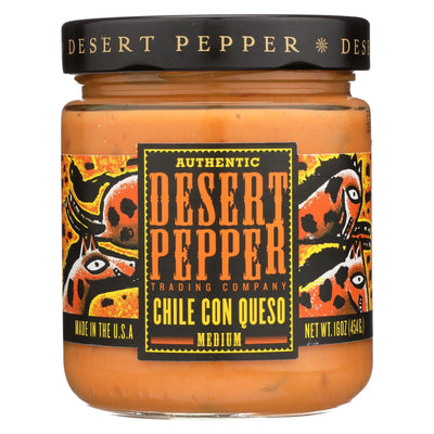 Desert Pepper Trading - Medium Chile Con Queso Dip - Case Of 6 - 16 Oz. - Orca Market