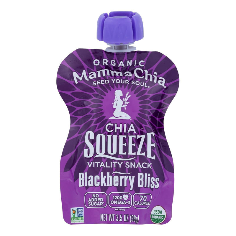 Mamma Chia Squeeze Vitality Snack - Blackberry Bliss - Case Of 16 - 3.5 Oz. - Orca Market