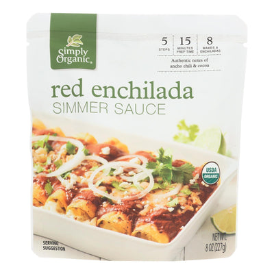 Simply Organic Simmer Sauce - Organic - Red Enchilada - Case Of 6 - 8 Oz - Orca Market