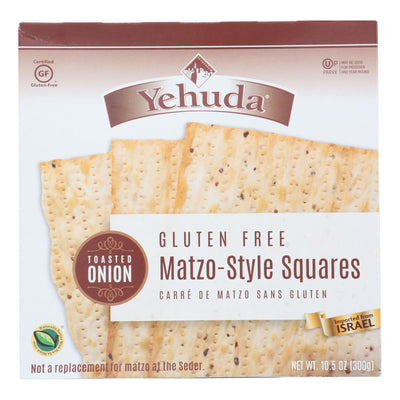 Yehuda Matzo Squares - Toasted Onion - Gluten Free - Case Of 12 - 10.5 Oz - Orca Market