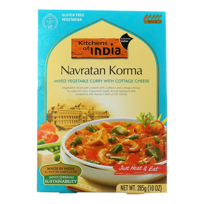 Kitchen Of India Dinner - Mixed Vegetable Curry With Cottage Cheese - Navratan Korma - 10 Oz - Case Of 6 - Orca Market