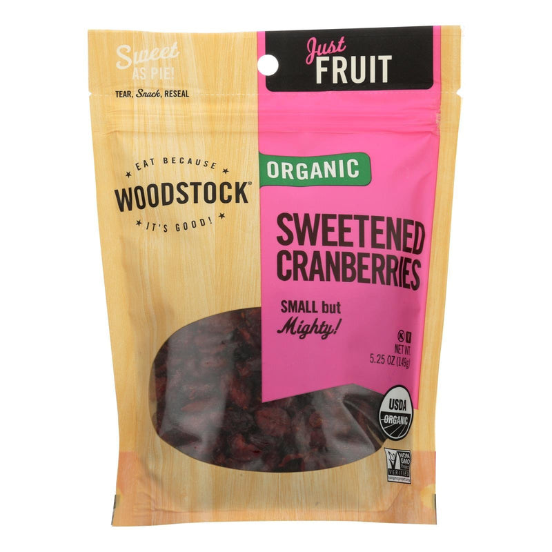 Woodstock Organic Sweetened Dried Cranberries - Case Of 8 - 5.25 Oz - Orca Market