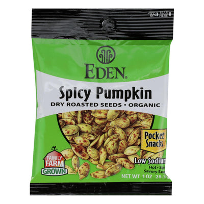 Eden Foods Organic Pumpkin Seeds - Dry Roasted - Spicy - 1 Oz - Case Of 12 - Orca Market