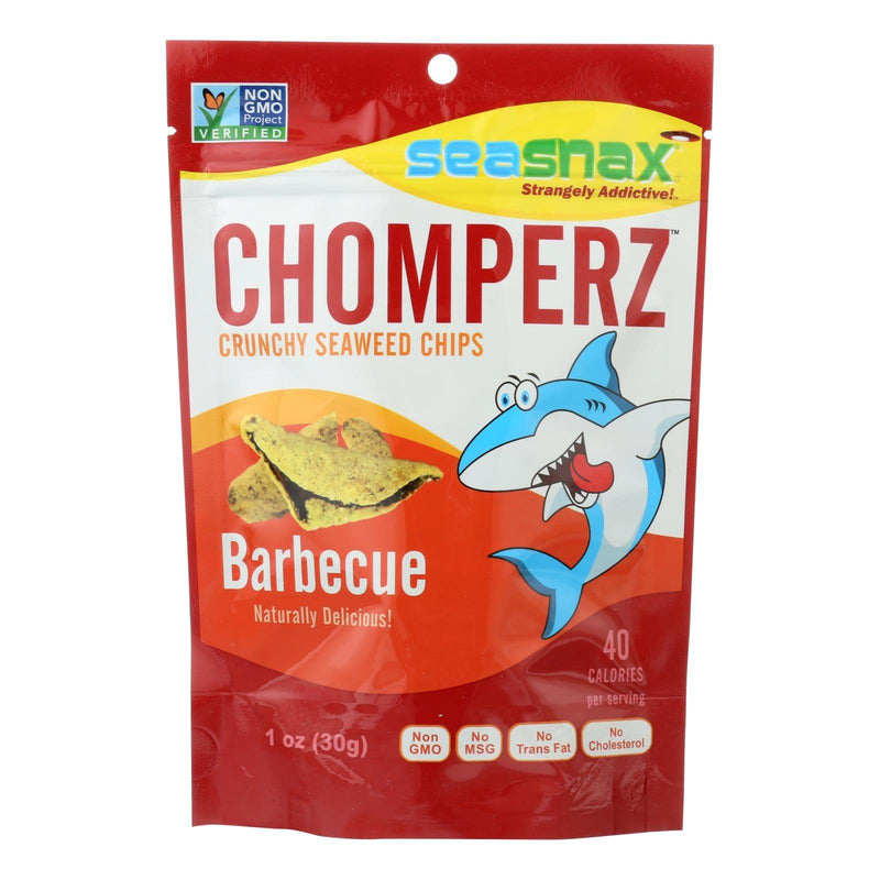 Seasnax Chomperz Crunchy Seaweed Chips - Barbecue - Case Of 8 - 1 Oz. - Orca Market