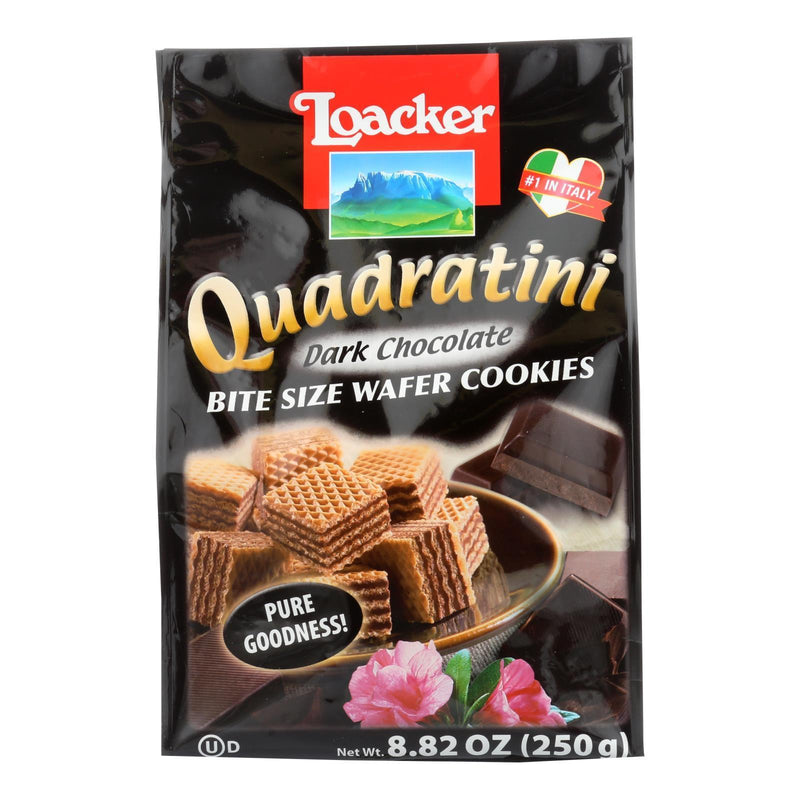 Loacker Quadratini Dark Chocolate Wafer Cookies - Case Of 6 - 8.82 Oz - Orca Market