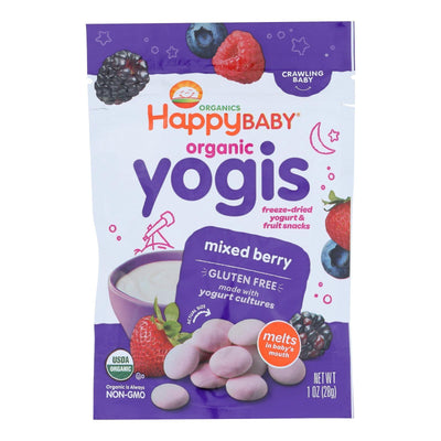 Happy Baby Happy Yogis Organic Superfoods Yogurt And Fruit Snacks Mixed Berry - 1 Oz - Case Of 8 - Orca Market