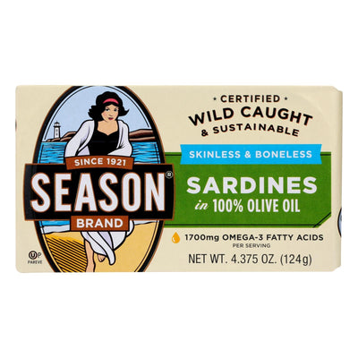 Season Sardines In Olive Oil - Case Of 12 - 4.375 Oz - Orca Market