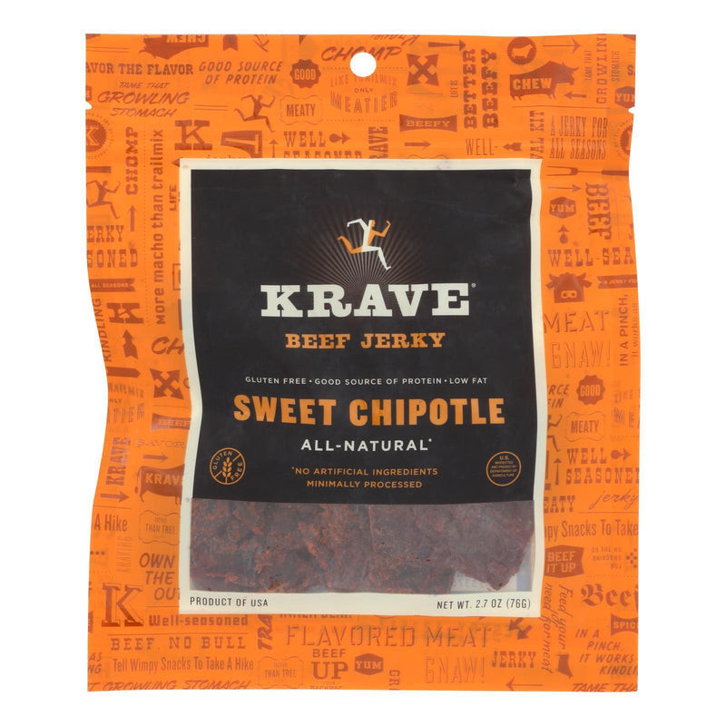 Krave Beef Jerky - Sweet Chipotle - Case Of 8 - 2.7 Oz. - Orca Market