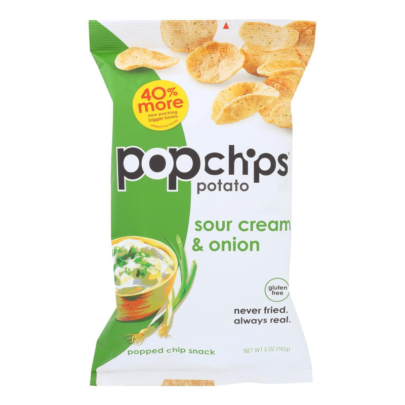 Popchips Potato Chip - Sour Cream - Onion - Case Of 12 - 5 Oz - Orca Market