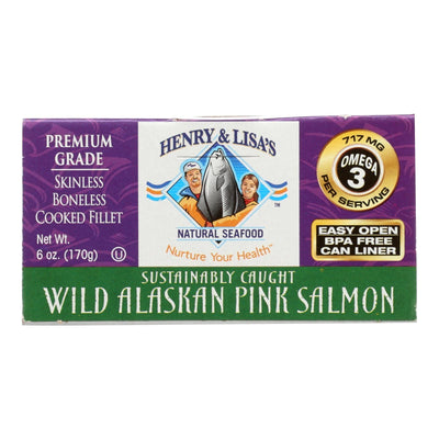 Henry And Lisa's Natural Seafood Wild Alaskan Pink Salmon - Case Of 12 - 6 Oz. - Orca Market