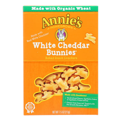 Annie's Homegrown - Cracker White Cheddar Bunny - Case Of 12-7.5 Oz. - Orca Market