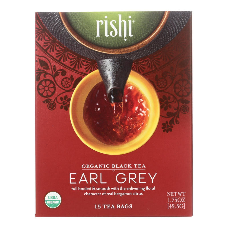 Rishi Organic Tea - Earl Grey - Case Of 6 - 15 Bags - Orca Market