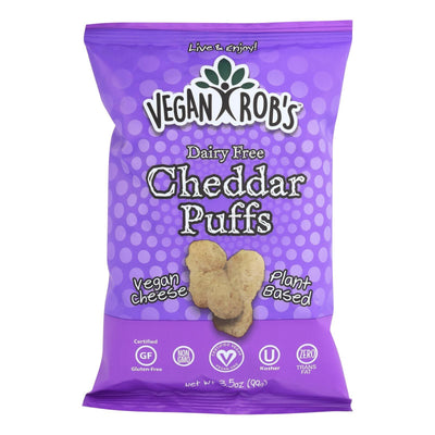 Vegan Rob's Dairy Free Puffs - Cheddar - Case Of 12 - 3.5 Oz - Orca Market