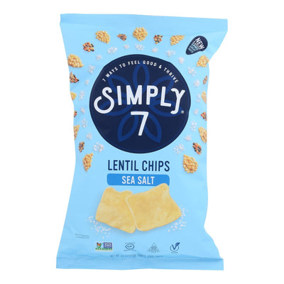 Simply 7 Lentil Chips - Sea Salt - Case Of 12 - 4 Oz. - Orca Market