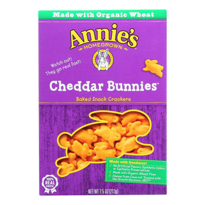 Annie's Homegrown - Snack Cracker Cheddar Bun - Case Of 12-7.5 Oz. - Orca Market