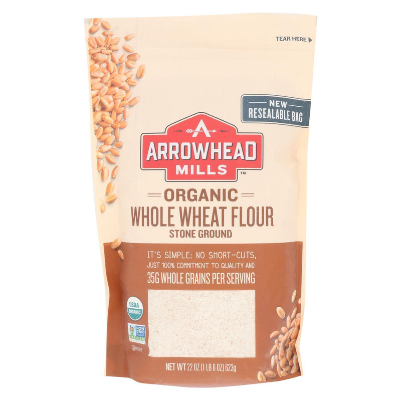 Arrowhead Mills - Organic Whole Wheat Flour - Stone Ground - Case Of 6 - 22 Oz. - Orca Market