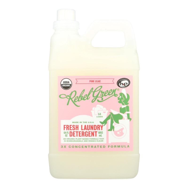 Rebel Green - Fresh Laundry Detergent - Pink Lilac - Case Of 4 - 64 Fl Oz. - Orca Market