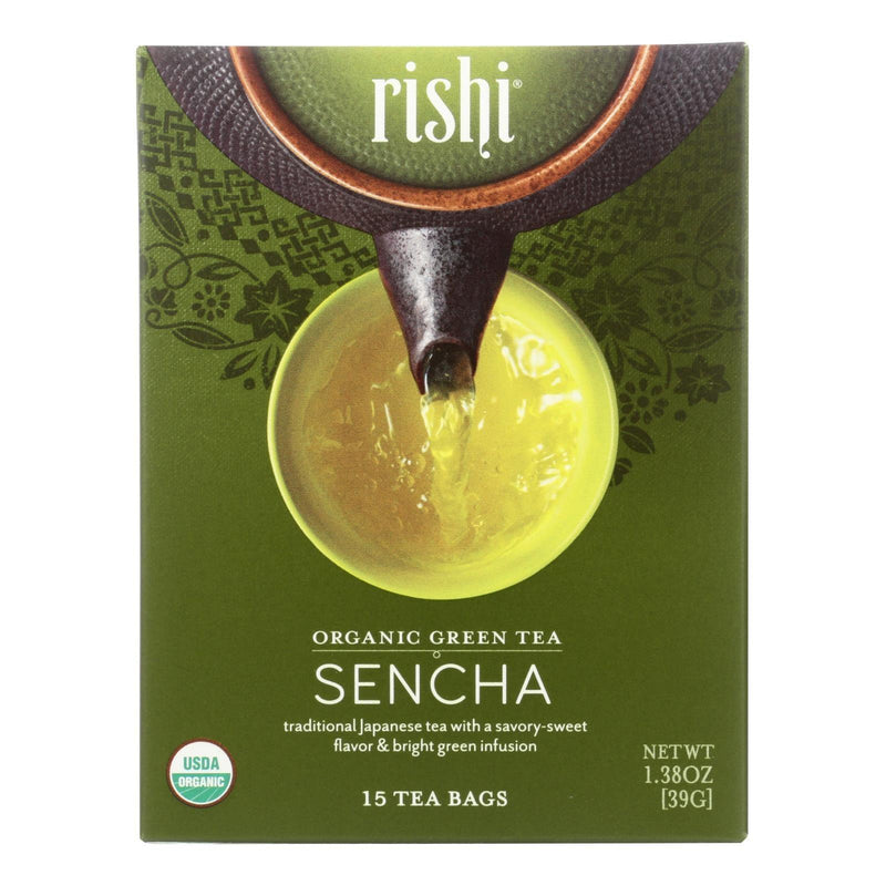 Rishi Organic Green Tea - Sencha - Case Of 6 - 15 Bags - Orca Market