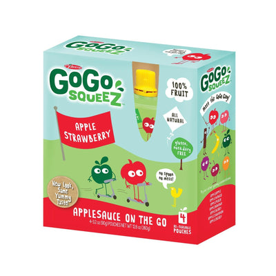 Gogo Squeeze Organic Applesauce - Apple Strawberry - Case Of 12 - 3.2 Oz. - Orca Market