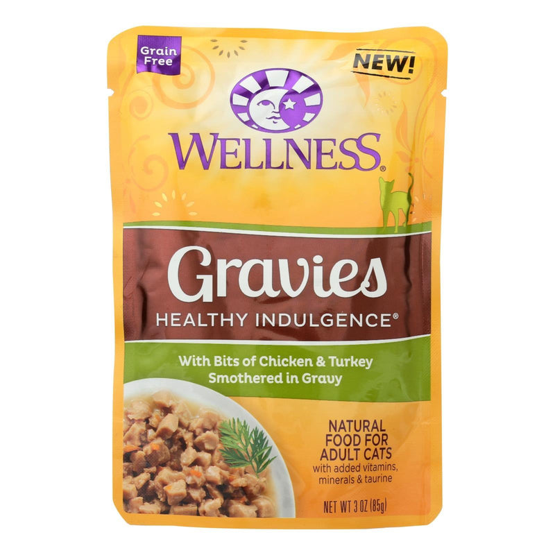 Wellness Pet Products Cat Food - Gravies With Bits Of Chicken And Turkey Smothered In Gravy - Case Of 24 - 3 Oz. - Orca Market