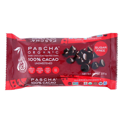 Pascha Chocolate Chips - Dark Unsweetened - Case Of 6 - 8.8 Oz. - Orca Market