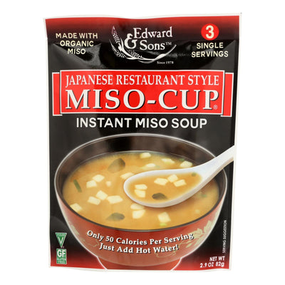 Edward And Sons Miso Cup Soup - Japanese Restaurant Style - Case Of 6 - 2.9 Oz. - Orca Market