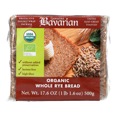 Genuine Bavarian Organic Bread - Whole Rye - Case Of 6 - 17.6 Oz. - Orca Market