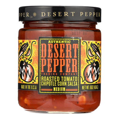 Desert Pepper Trading - Medium Hot Roasted Tomato Chipotle Corn Salsa - Case Of 6 - 16 Oz. - Orca Market