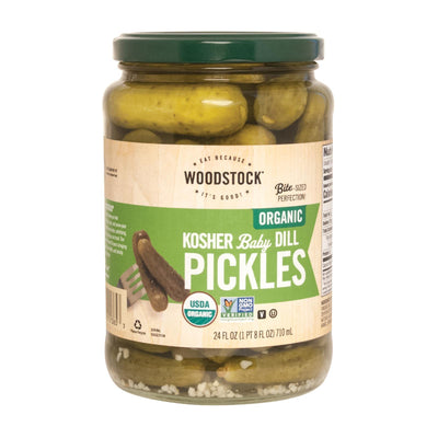 Woodstock Organic Kosher Baby Dill Pickles - Case Of 6 - 24 Oz - Orca Market