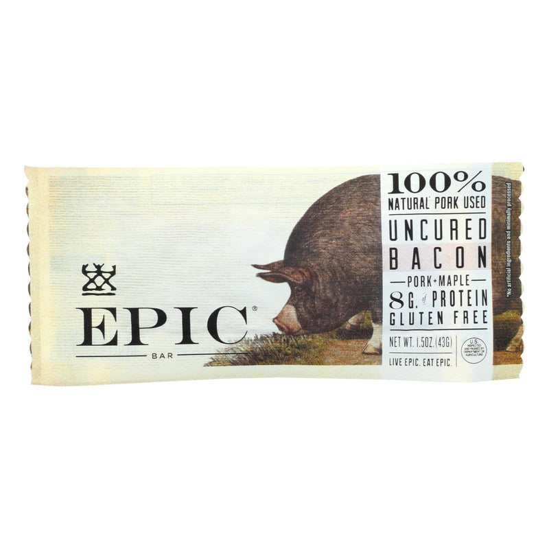 Epic - Bar - Pork - Maple - Uncured Bacon - Case Of 12 - 1.5 Oz - Orca Market