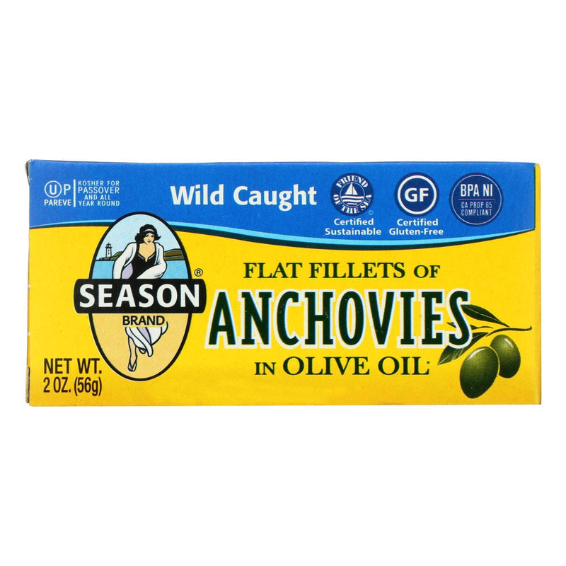 Season Flat Anchovies In Olive Oil - Case Of 12 - 2 Oz - Orca Market