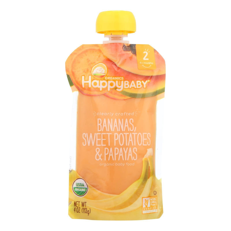 Happy Baby Happy Baby Clearly Crafted - Bananas Sweet Potatoes And Papayas - Case Of 16 - 4 Oz. - Orca Market