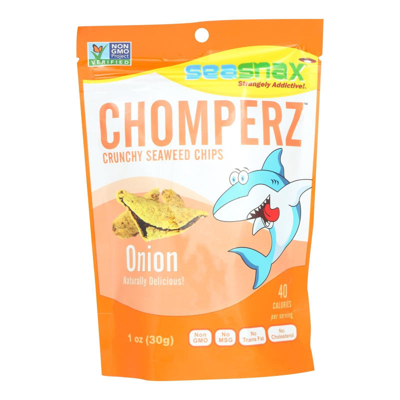 Seasnax Chomperz Onion Crunchy Seaweed Chips - Case Of 8 - 1 Oz - Orca Market