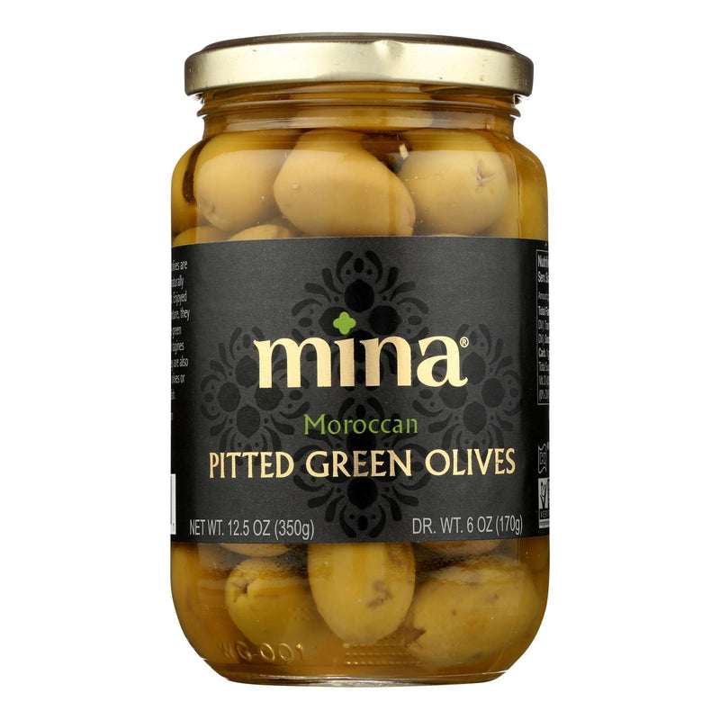 Mina - Olives Green Pitted - Case Of 6 - 12.5 Oz - Orca Market