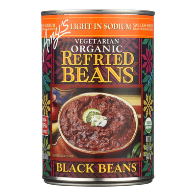 Amy's - Organic Light In Sodium Refried Black Beans - Case Of 12 - 15.4 Oz. - Orca Market