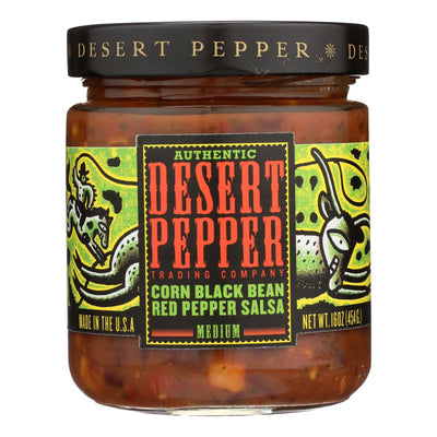 Desert Pepper Trading - Medium Corn Black Bean Red Pepper Salsa - Case Of 6 - 16 Oz. - Orca Market