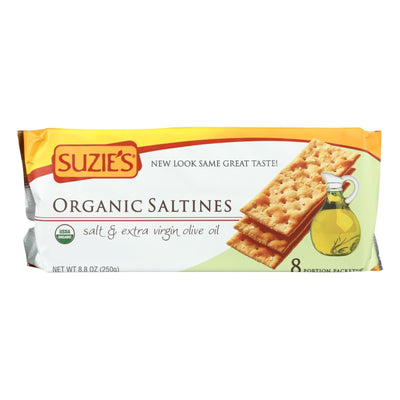 Suzie's Organic Saltines - Salt And Extra Virgin Olive Oil - Case Of 12 - 8.8 Oz. - Orca Market