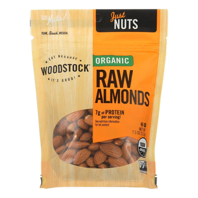 Woodstock Organic Raw Almonds - Case Of 8 - 7.5 Oz - Orca Market