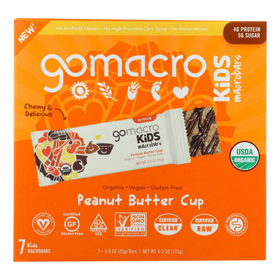 Gomacro - Kids Macrobar Peanut Butter Cup - Cs Of 7-6.3 Oz - Orca Market