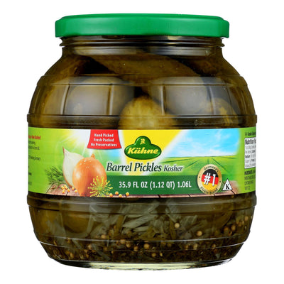 Kuhne Barrel Pickles - Case Of 6 - 34.2 Oz. - Orca Market