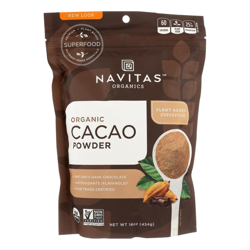 Navitas Naturals Cacao Powder - Organic - Raw - 16 Oz - Case Of 6 - Orca Market