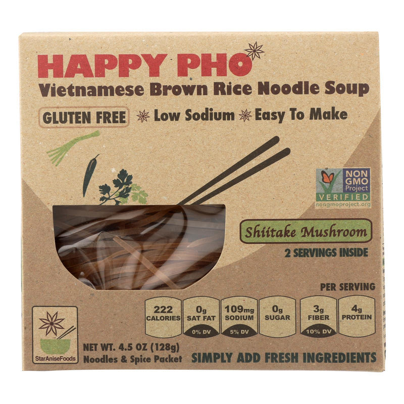 Star Anise Foods Soup - Brown Rice Noodle - Vietnamese - Happy Pho - Shiitake Mushroom - 4.5 Oz - Case Of 6 - Orca Market