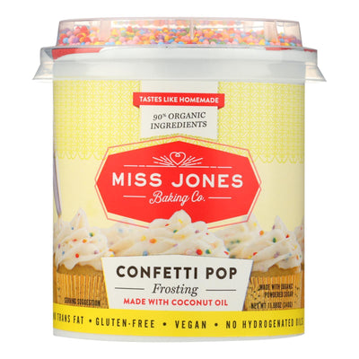 Miss Jones Baking Co. Confetti Pop Frosting - Case Of 6 - 11.98 Oz - Orca Market