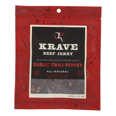 Krave Beef Jerky - Garlic Chili Pepper - Case Of 8 - 2.7 Oz - Orca Market