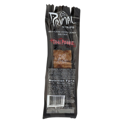 Primal Strips Vegan Jerky - Meatless - Seitan - Thai Peanut - 1 Oz - Case Of 24 - Orca Market