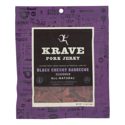 Krave Pork Jerky - Black Cherry Barbeque - Case Of 8 - 2.7 Oz. - Orca Market