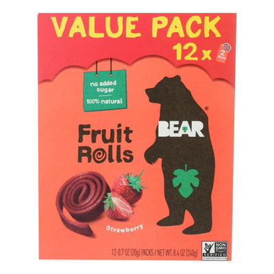 Bear - Fruit Rolls Strwbrry 12pk - Case Of 5-8.5 Oz - Orca Market