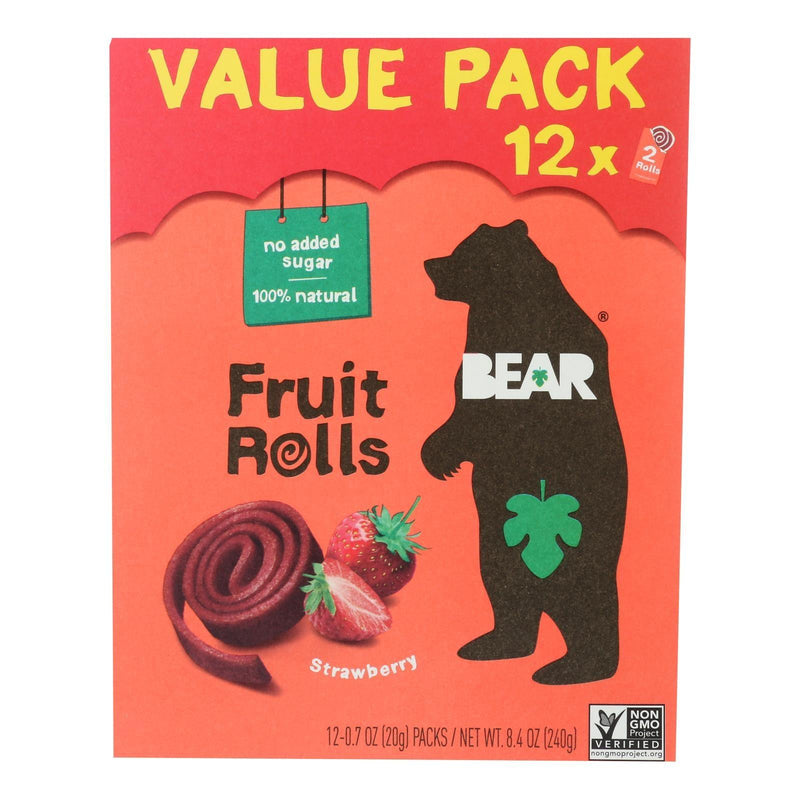 Bear - Fruit Rolls Strwbrry 12pk - Case Of 5-8.5 Oz - Orca Market