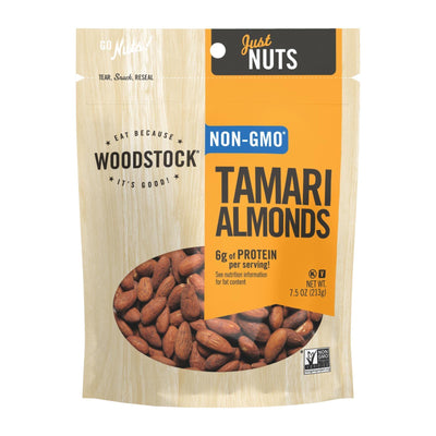 Woodstock Non-gmo Tamari Almonds - Case Of 8 - 7.5 Oz - Orca Market